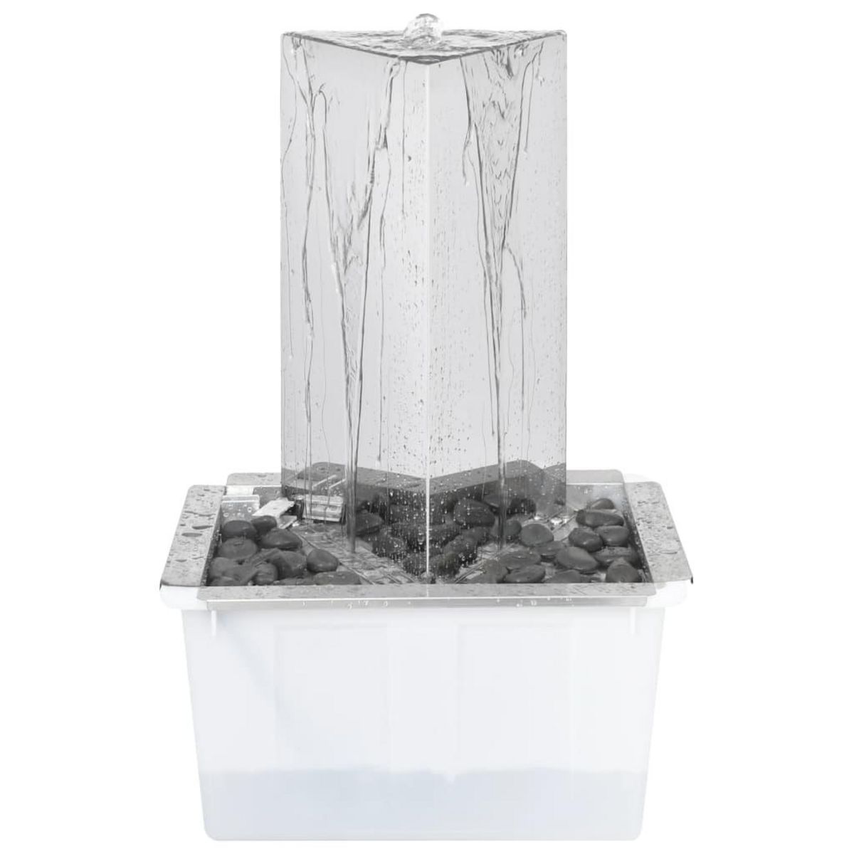 VIDAXL Fontaine de jardin et pompe Acier inoxydable 76 cm Triangulaire