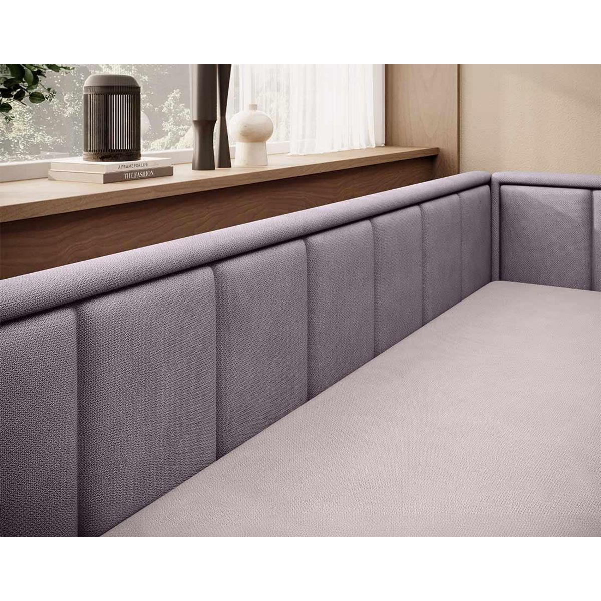 BEST MOBILIER James - canapé 3 places droit convertible avec coffre en velours