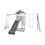 Voir la diapositive 1 : Axi House AXI Structure de jeu Beach Tower Blanc Gris  avec cadre d'escalade balancoire et toboggan Gris