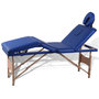 Voir la diapositive 1 : VIDAXL Table de massage pliable Bleu 4 zones avec cadre en bois