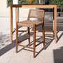 Voir la diapositive 2 : MAISON PAVANE Chaise pour îlot central de jardin 65 cm en teck vernis-Yaba