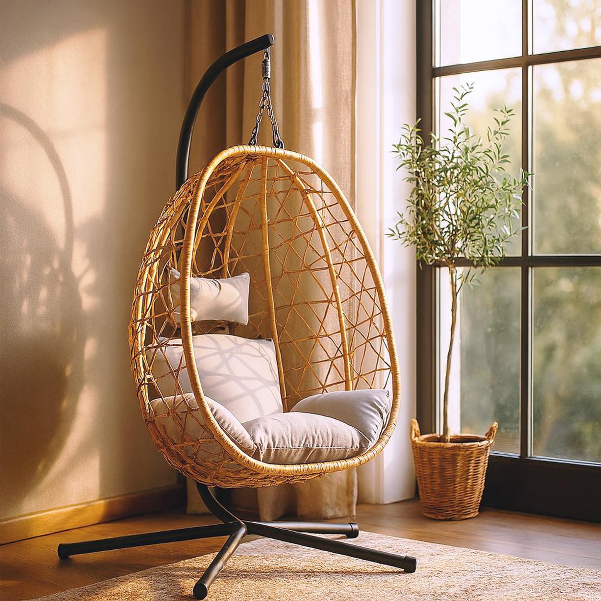 Voir la diapositive 2 : CONCEPT USINE Fauteuil suspendu effet rotin cuzco