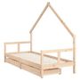 Voir la diapositive 3 : VIDAXL Cadre de lit pour enfants gris 80x200 cm bois de pin massif