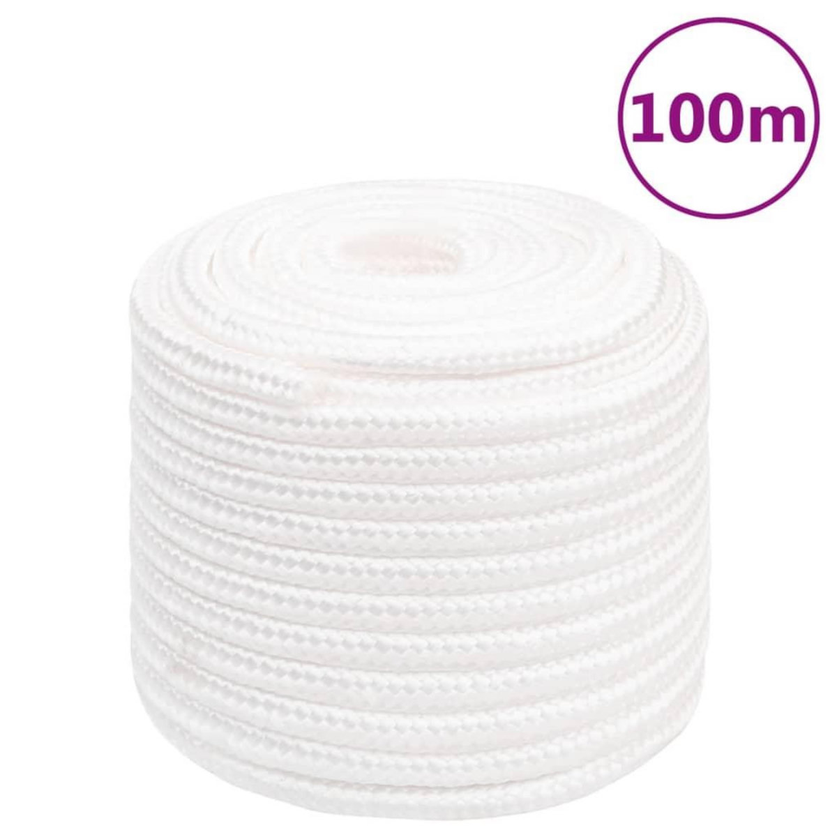 VIDAXL Corde de bateau Blanc complet 16 mm 100 m Polypropylene