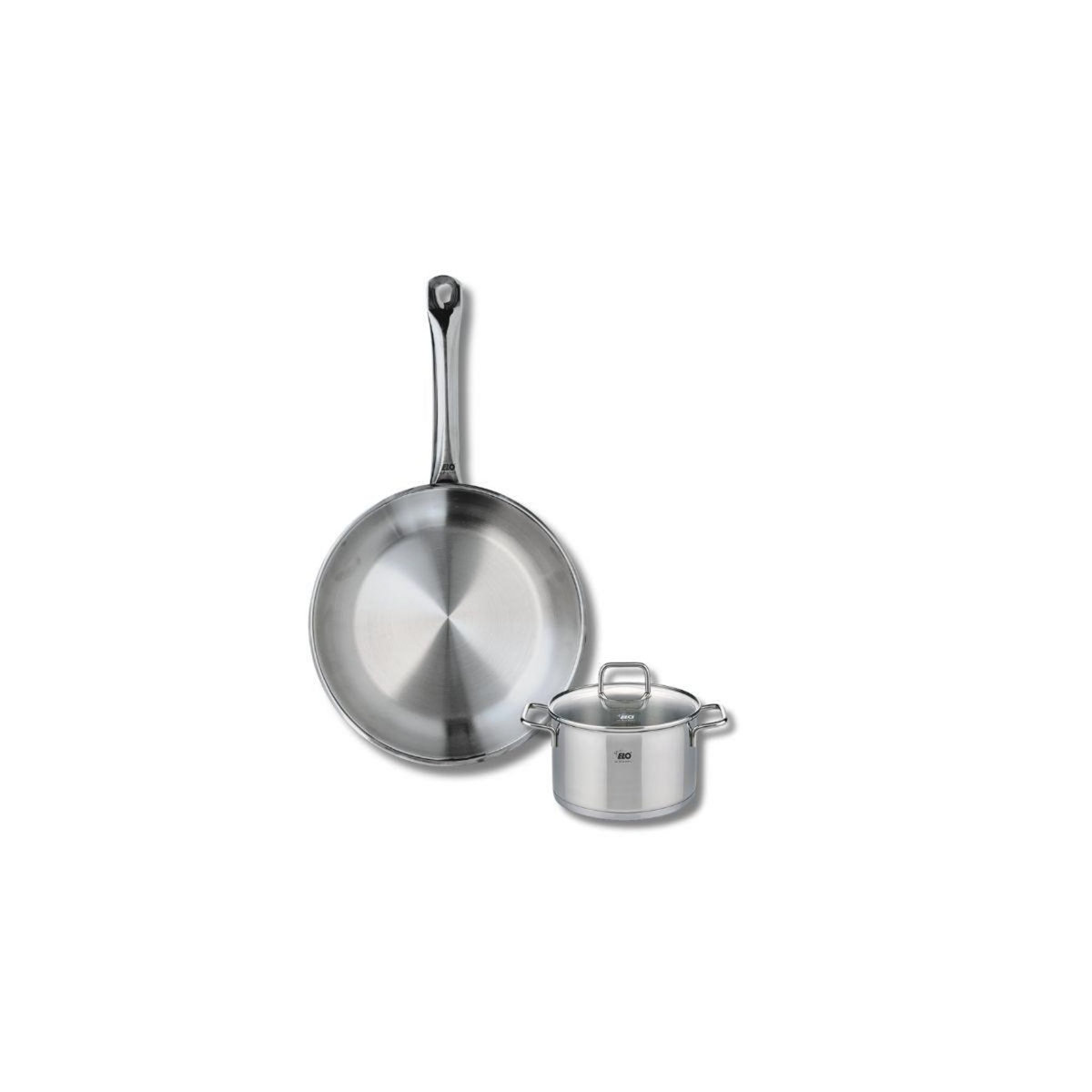 ELO Ensemble de 1 Poêle de cuisson 24 cm et 1 faitout 12 cm Elo Profi Citrin