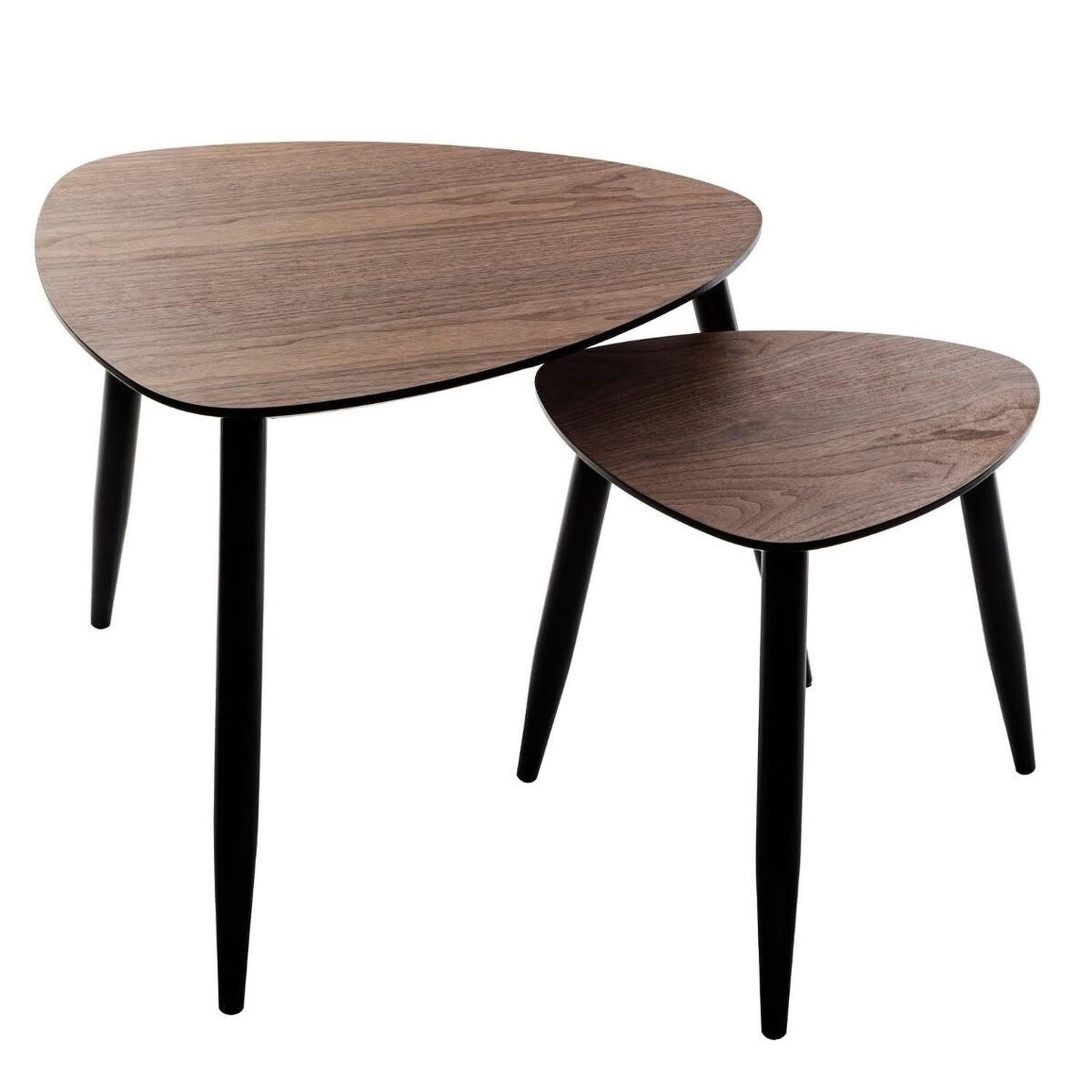 ATMOSPHERA Duo de 2 tables à café gigognes miléo - marron
