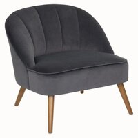 HOMCOM Fauteuil Coquillage Fauteuil de Salon Chambre avec Dossier et  Coussin Aspect Velours Pieds en Bois hévéa dim. 66L x 72l x 79H cm, Rose