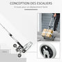 Voir la diapositive 5 : HOMCOM Diable pour escalier 6 roues diable repliable 70 Kg - poignée télescopique - chariot de manutention pliable alu. Noir