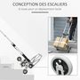 Voir la diapositive 5 : HOMCOM Diable pour escalier 6 roues diable repliable 70 Kg - poignée télescopique - chariot de manutention pliable alu. Noir