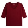 IN EXTENSO T-shirt manches longues col v rouge bordeaux femme
