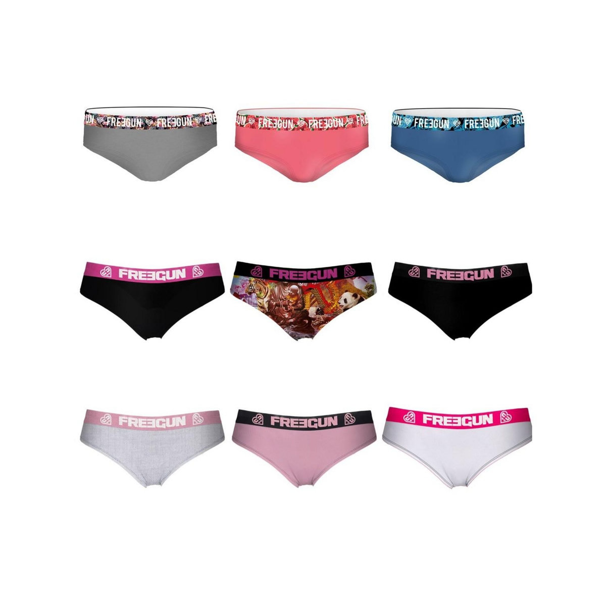 FREEGUN Pack Surprise de 3 Boxers coton fille