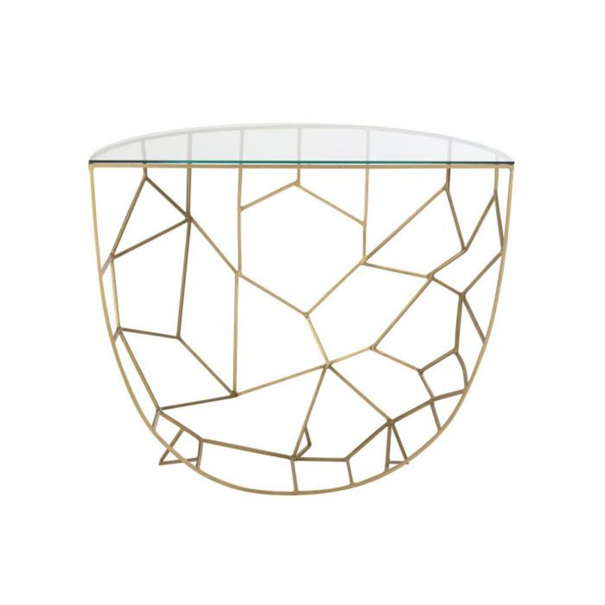 Paris Prix Console Design en Verre  Moza  90cm Or
