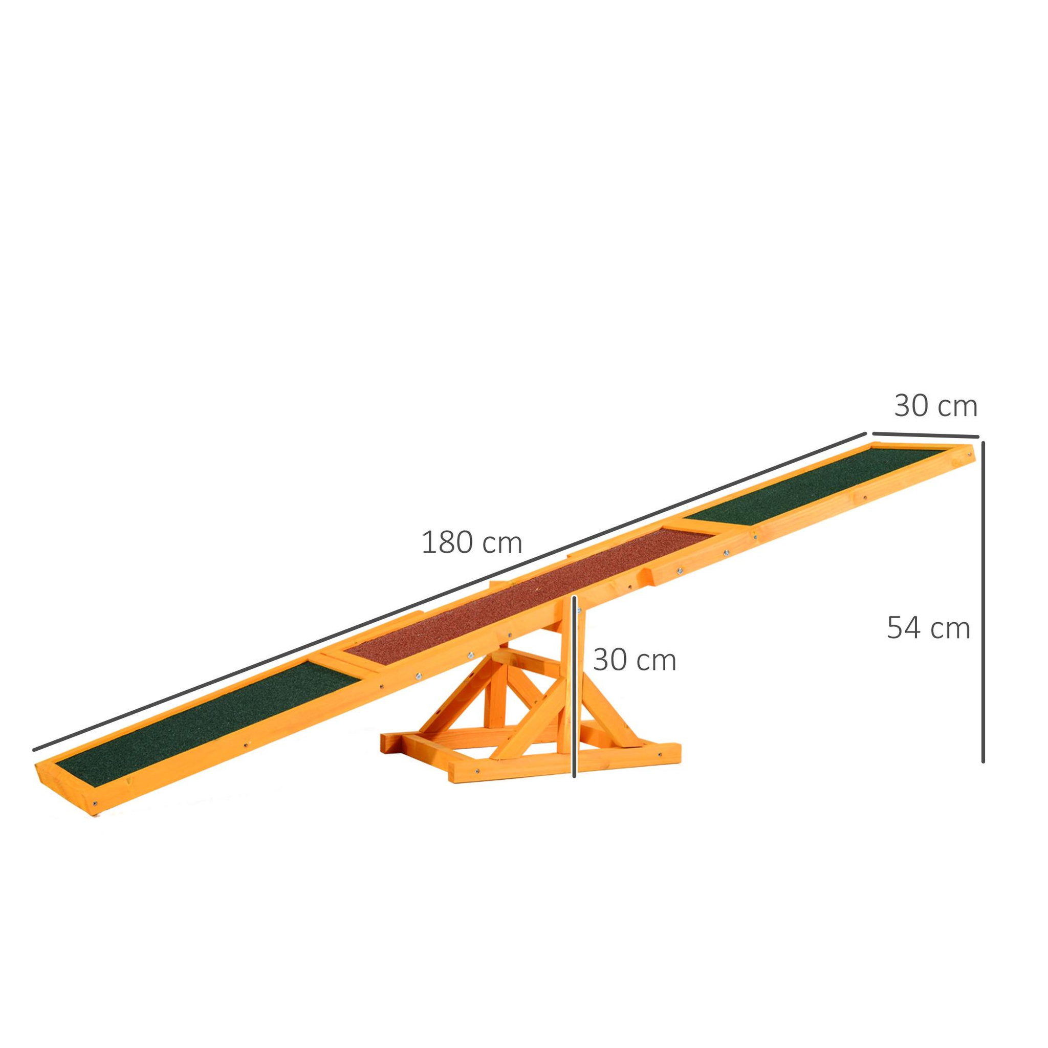 Voir la diapositive 3 : PAWHUT Agility sport pour chien bascule - bascule pour chien - équipement entrainement chien - bois sapin pré-huilé feutre bitumé antidérapant brique vert