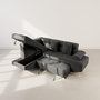 Voir la diapositive 3 : BEST MOBILIER Margaux - canapé d'angle gauche 5 places convertible avec coffre et têtières réglables en velours texturé