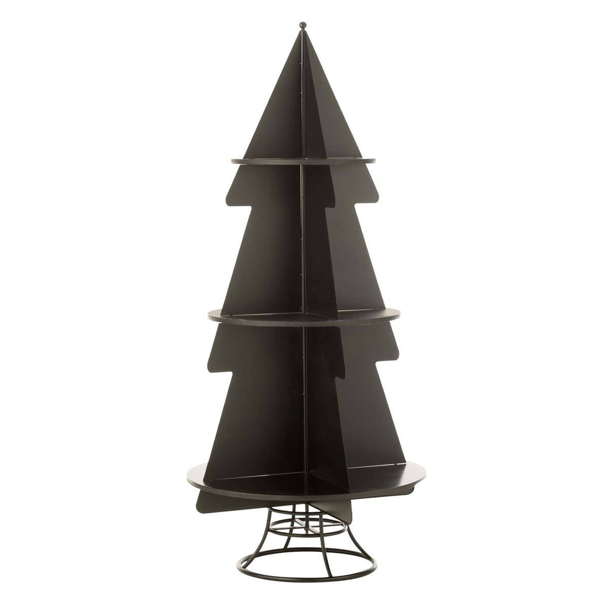 J-LINE Étagère sapin 3 niveaux  xmas  170cm noir