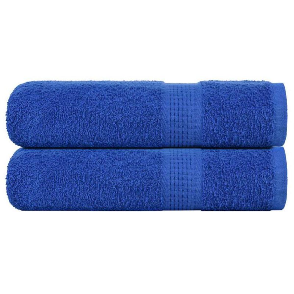 VIDAXL Essuie mains 2 pcs bleu 50x100 cm 360 g m² 100% coton