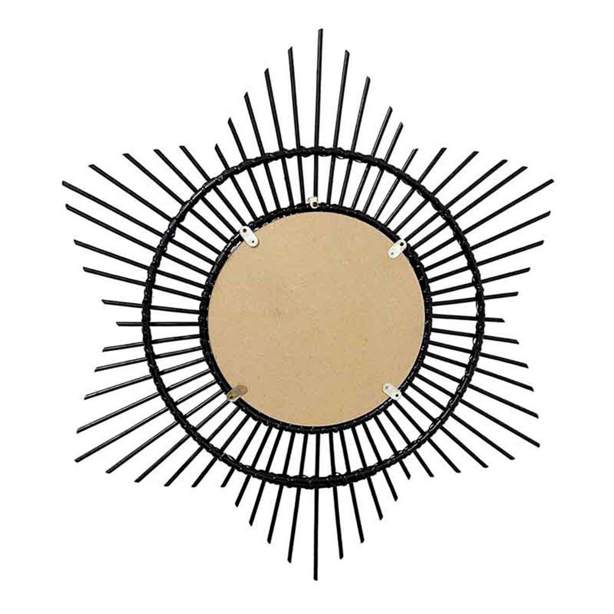 Voir la diapositive 2 : Paris Prix Miroir Mural Design en Rotin  Aina  52cm Noir