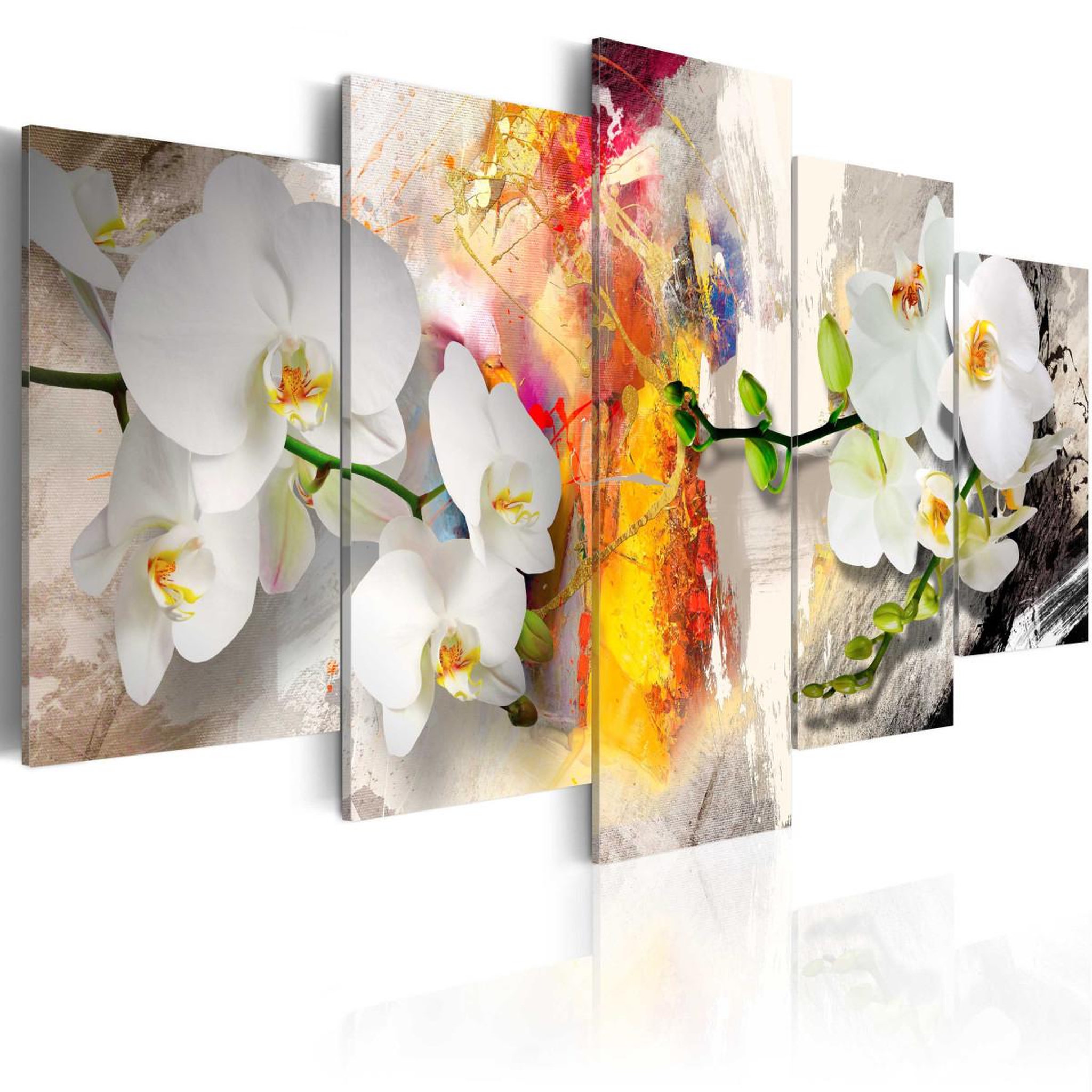 Voir la diapositive 1 : Paris Prix Tableau imprimé  orchidée & couleurs