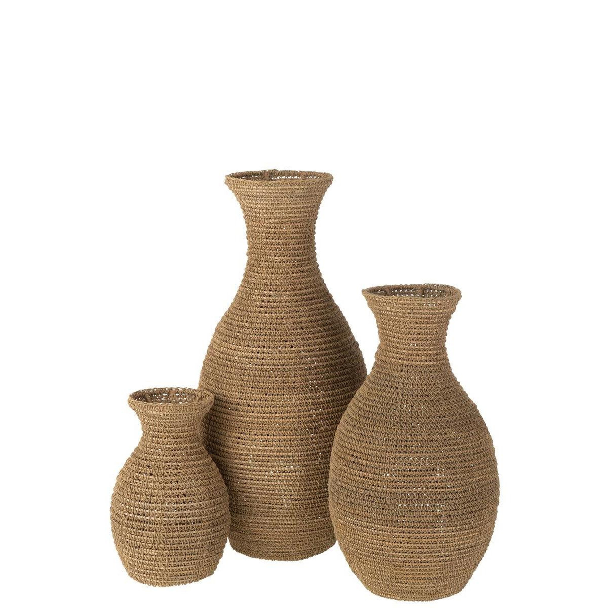 Voir la diapositive 3 : J-LINE Vase en jonc de mer  lise  75cm naturel