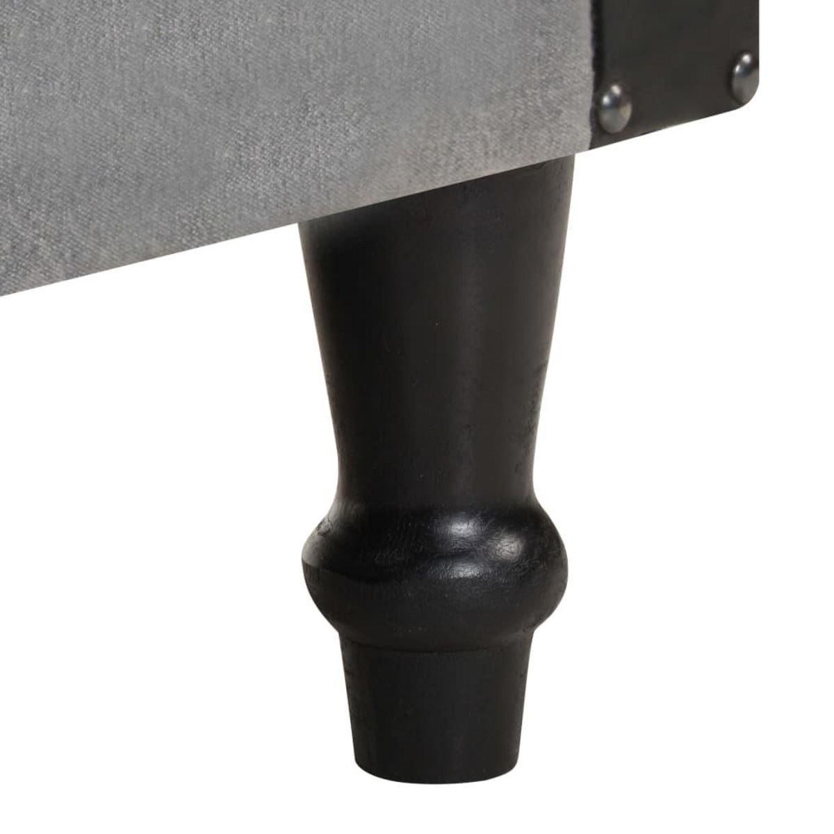 VIDAXL Chaise cabriolet Noir Cuir veritable et bois de manguier massif