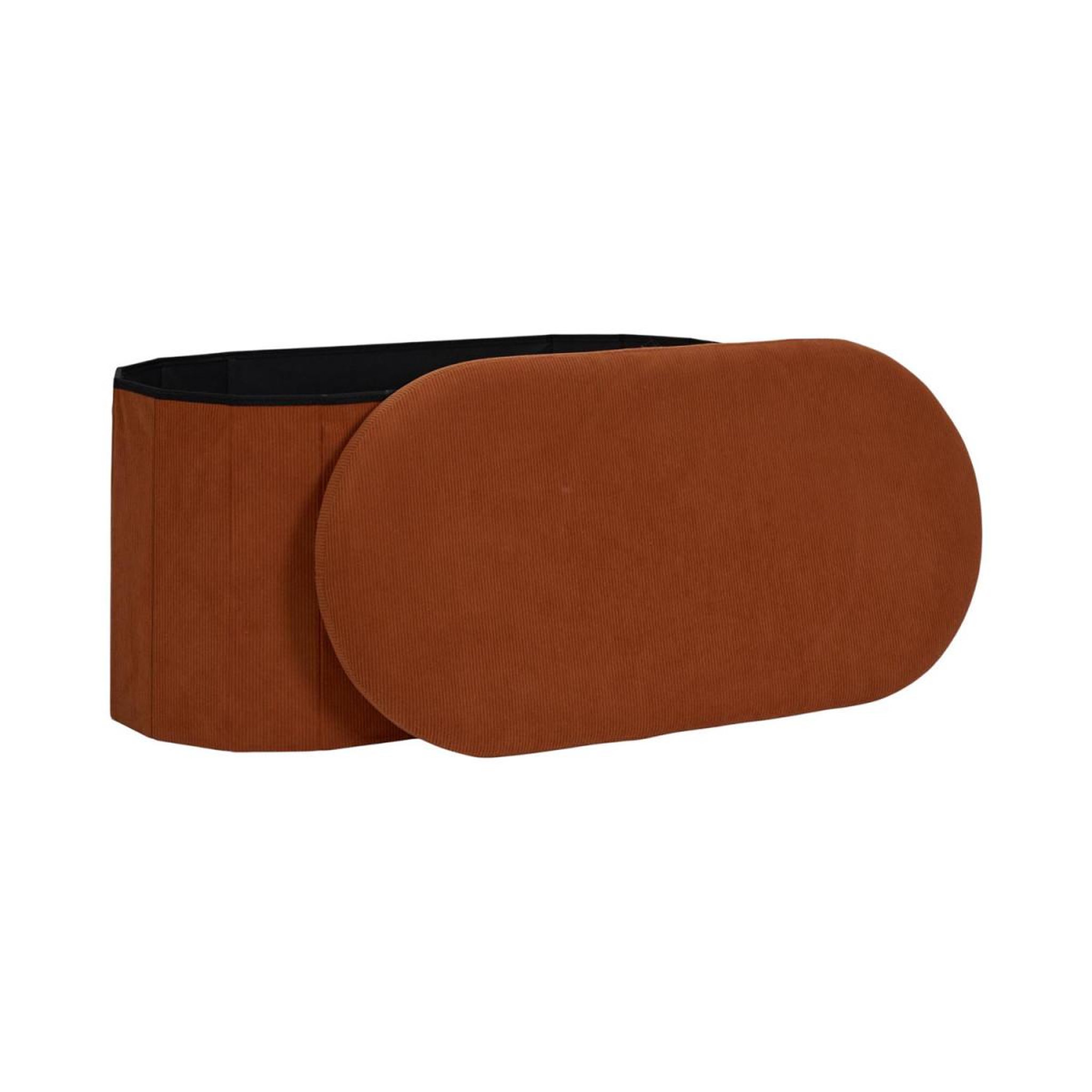 Voir la diapositive 3 : The Home Deco Factory Banc coffre pliable côtelé  jules  76cm terracotta