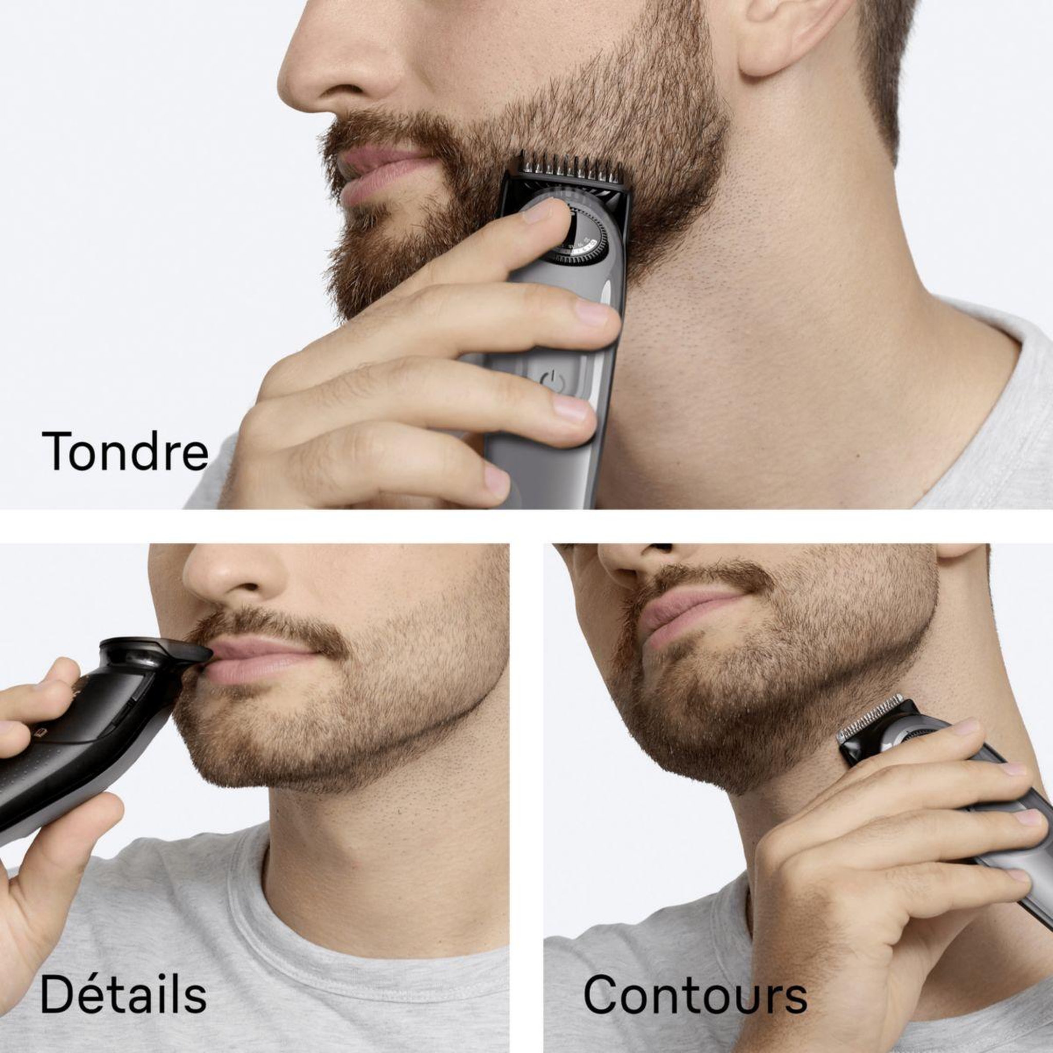 Voir la diapositive 5 : BRAUN Tondeuse barbe bt3560, molette réglable, 40 hauteurs de coupe, précision 0,5 mm, autonomie 50 mn