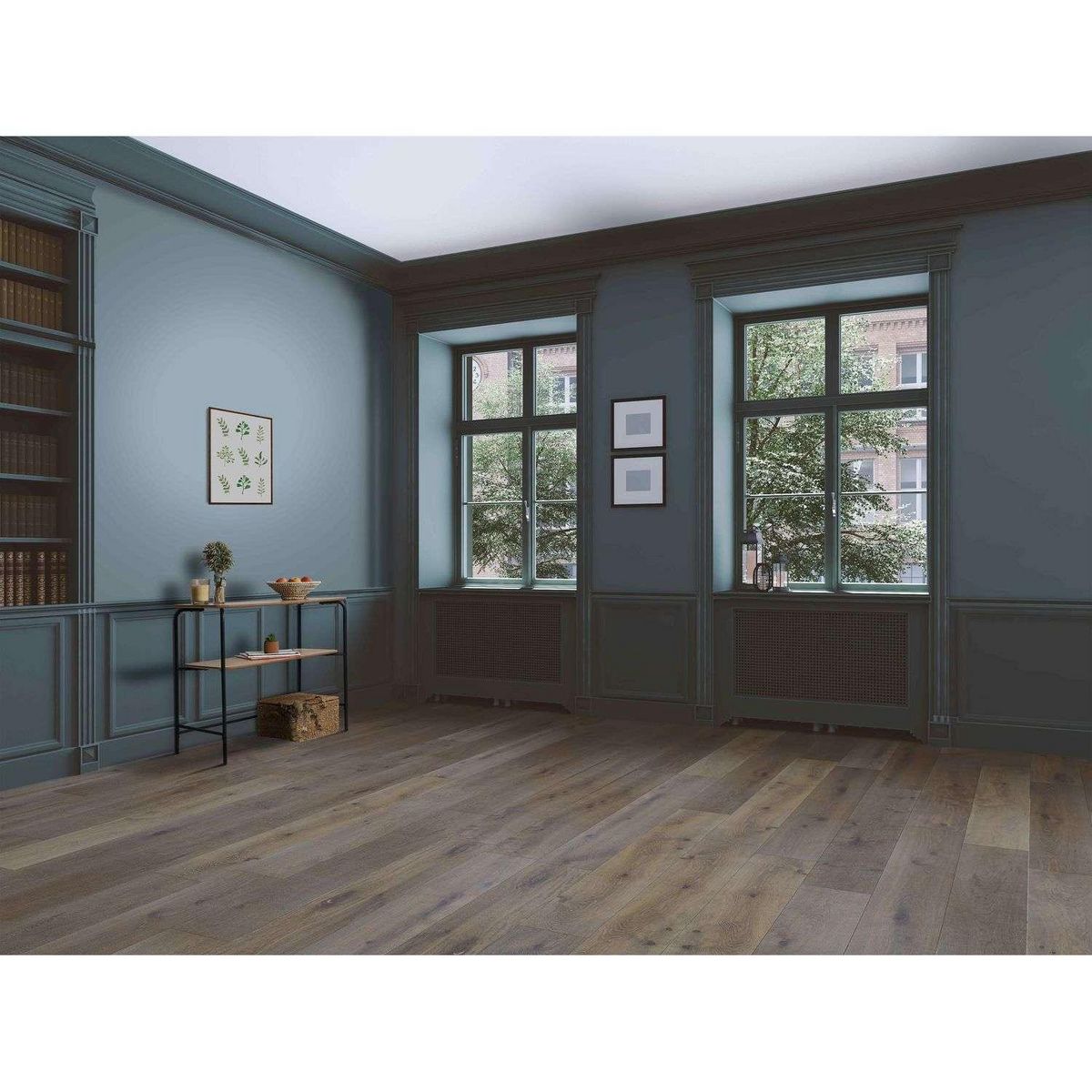 DIVERS Console 2 niveaux Marcel avec structure en métal - Marron et noir