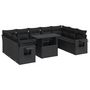 Voir la diapositive 2 : VIDAXL Salon de jardin 10 pcs avec coussins noir resine tressee