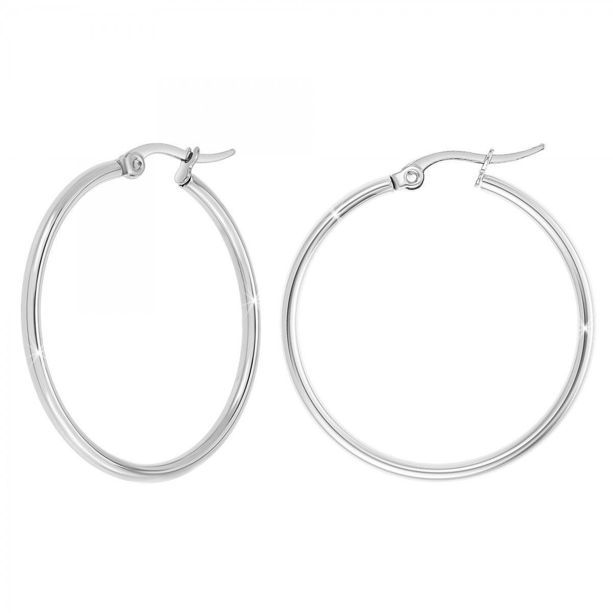 Voir la diapositive 1 : SC CRYSTAL Boucles d'oreilles créoles en acier inoxydable par SC Crystal