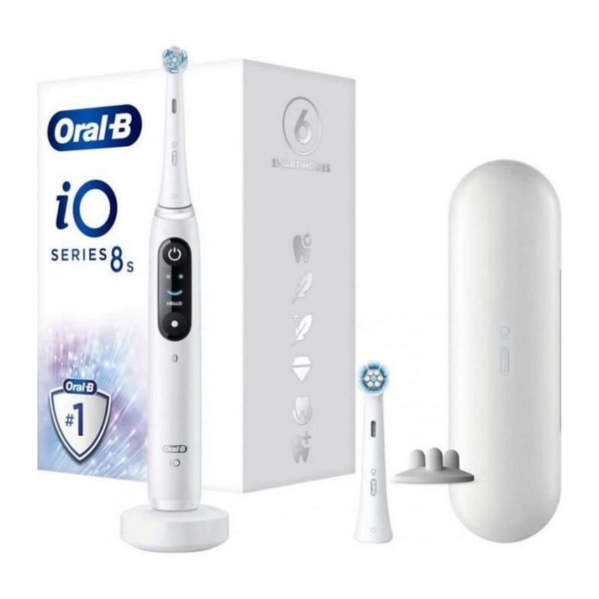 ORAL B Brosse a dents électrique - Oral-B - iO 8N - Gencives sensibles - 2 brossettes - 1 étui de voyage