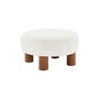 Voir la diapositive 1 : SWEEEK Tabouret pouf. pieds en bois d'hévéa et tissu bouclette. blanc