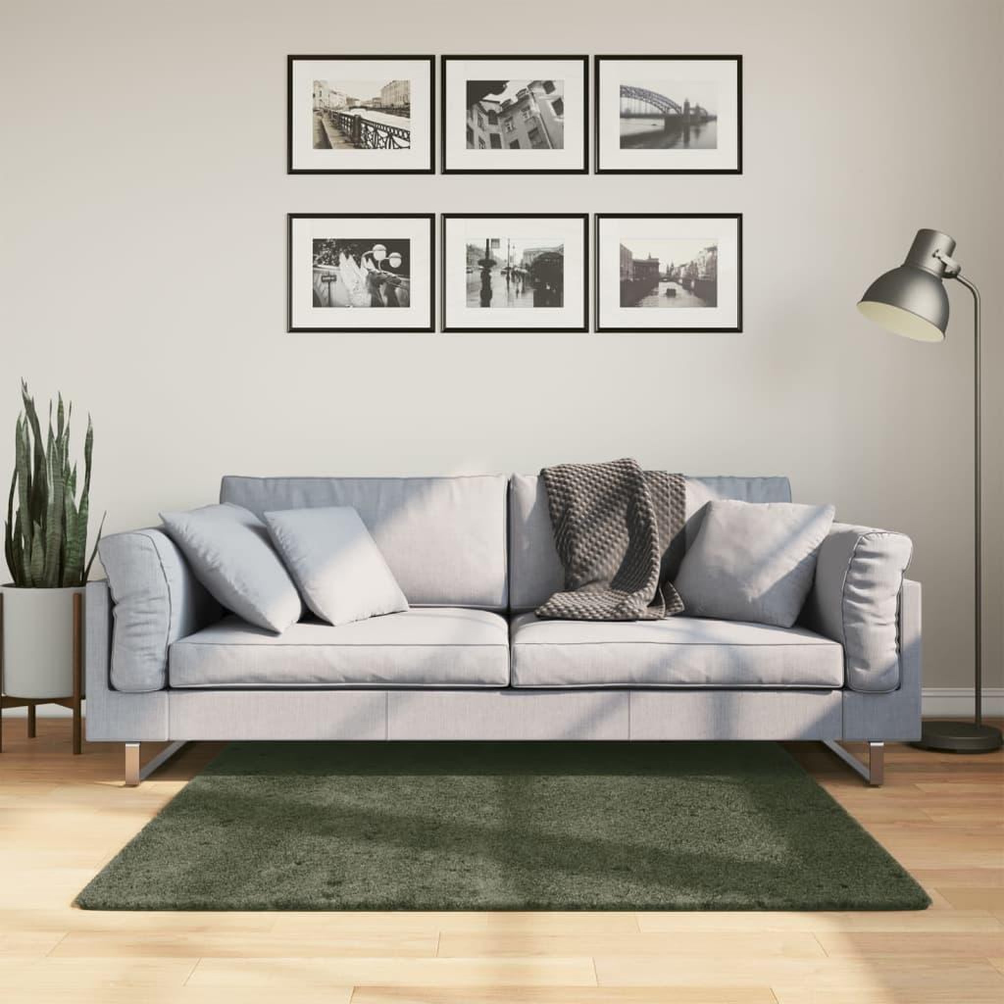 VIDAXL Tapis HUARTE a poils courts doux lavable vert foret 120x120 cm