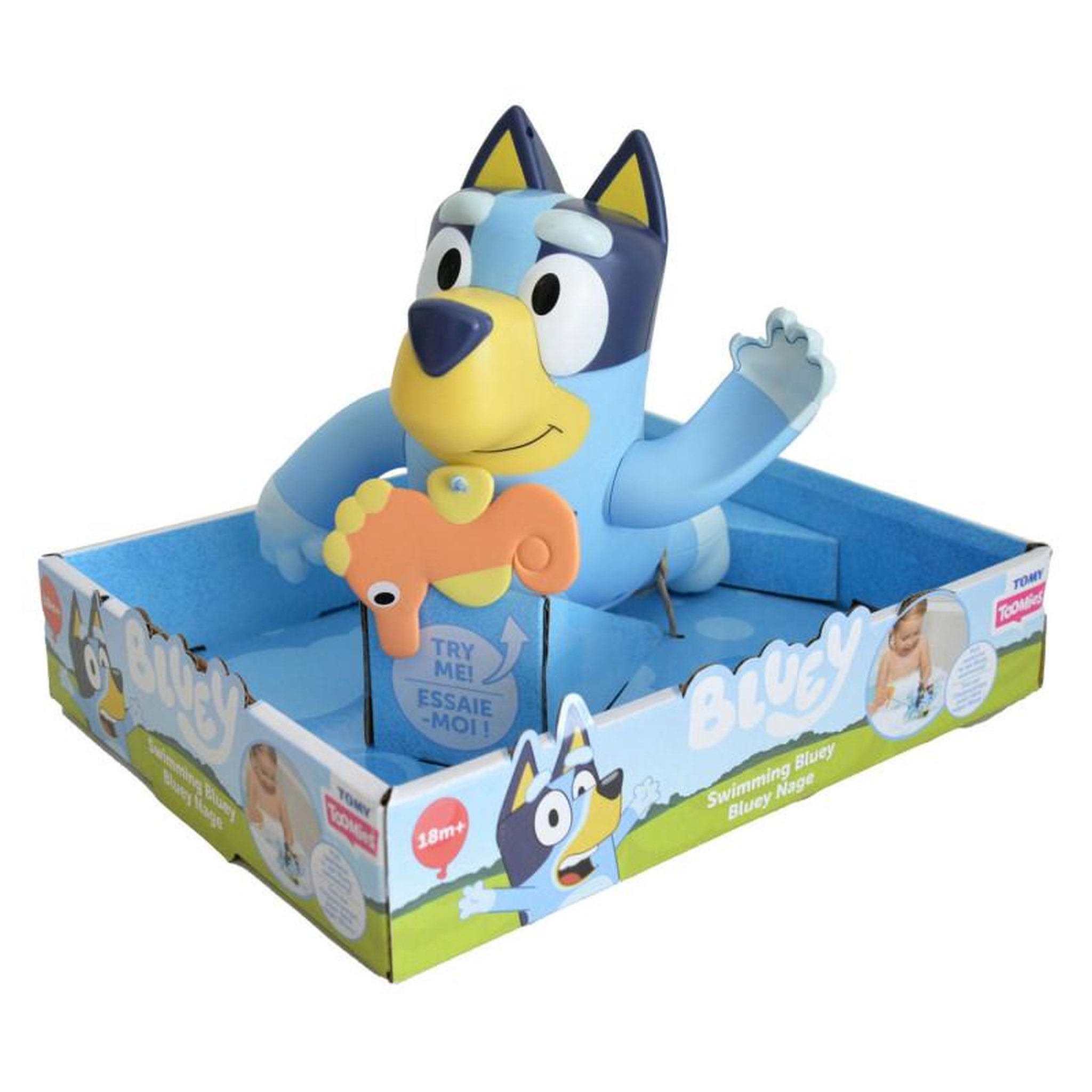 Voir la diapositive 2 : TOMY Tomy Swimming Bluey Figure Bath Toy E73548