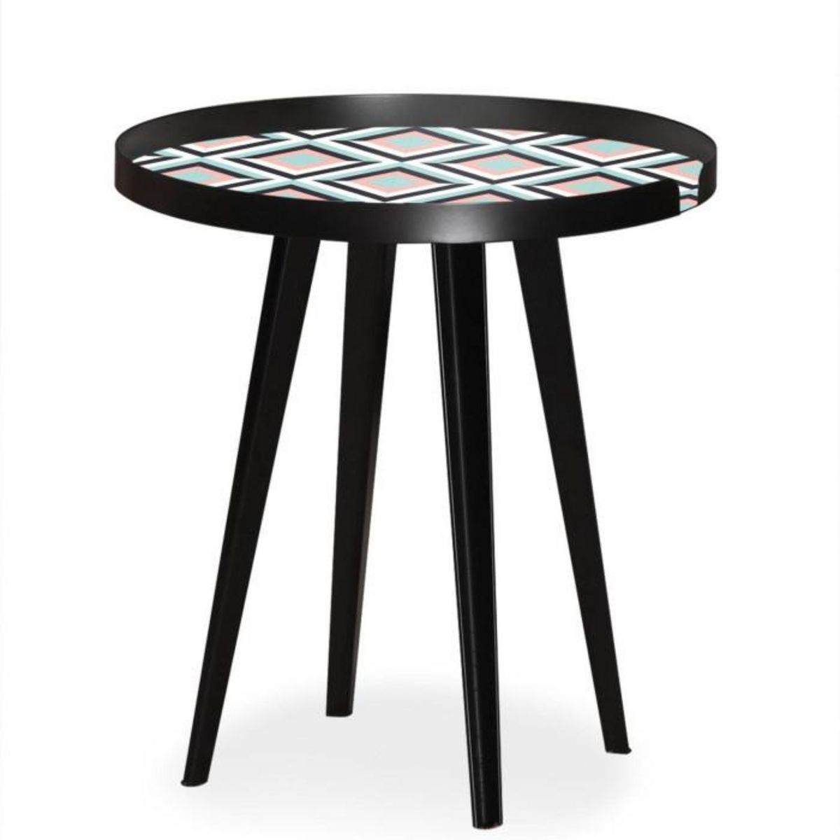 Paris Prix Table d'Appoint à Rebord 3 Covers  Scandinave  45cm Noir