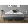 Voir la diapositive 6 : SEPTNUITS Matelas + double sommiers gris Memo Plus Mémoire de forme 3 zones