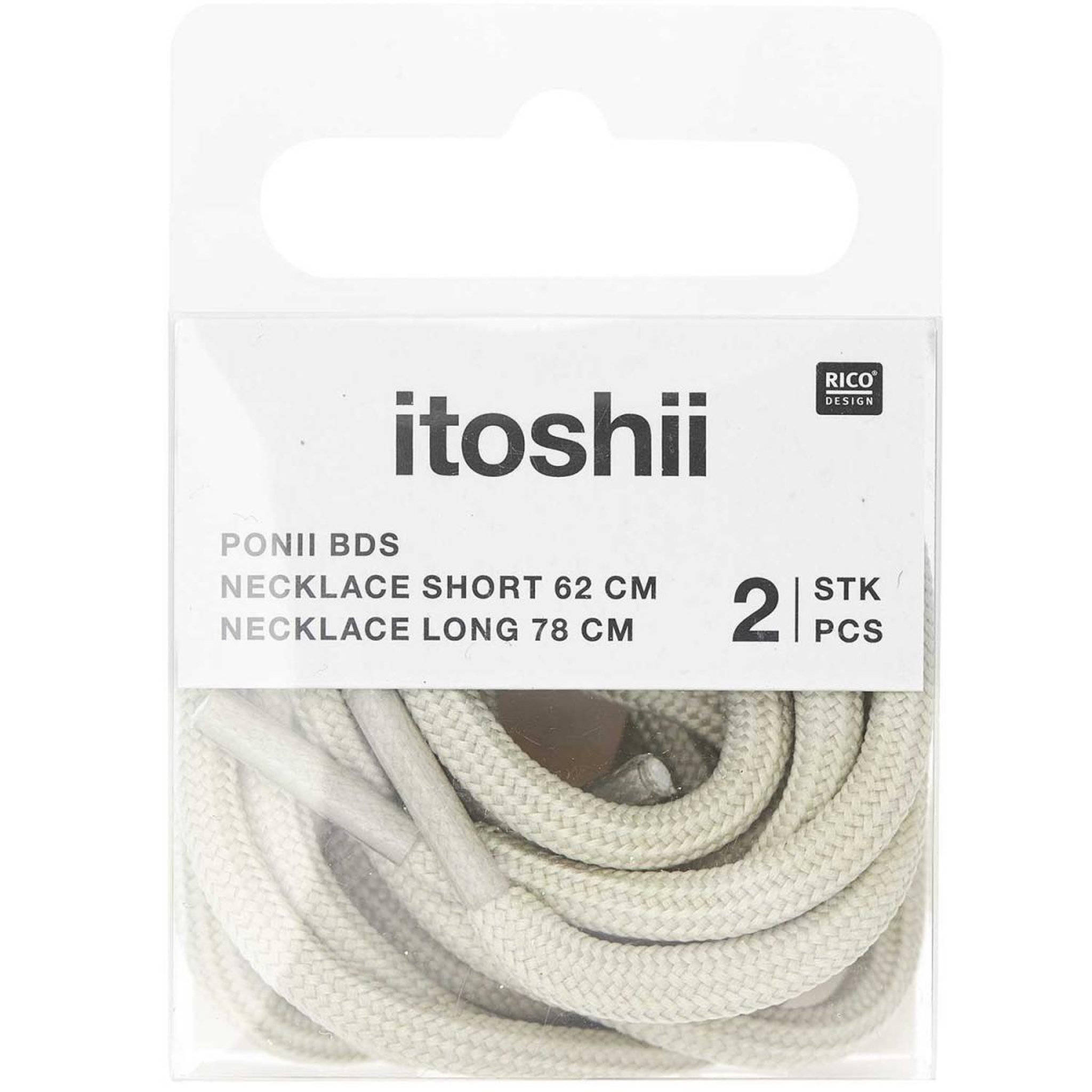 RICO DESIGN Itoshii pack 2 cordons 2 tailles gris