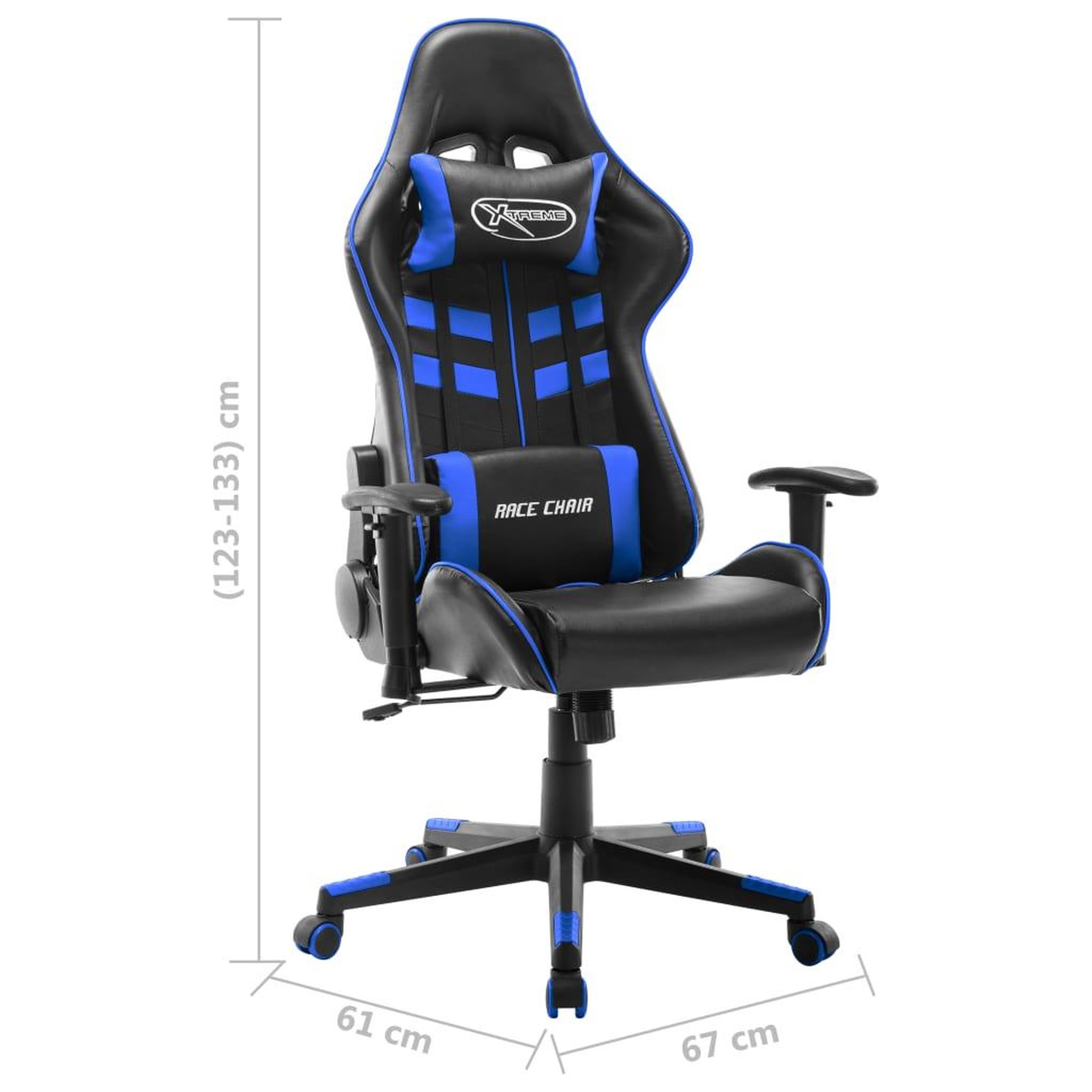 Voir la diapositive 6 : VIDAXL Chaise de jeu Noir et bleu Cuir artificiel