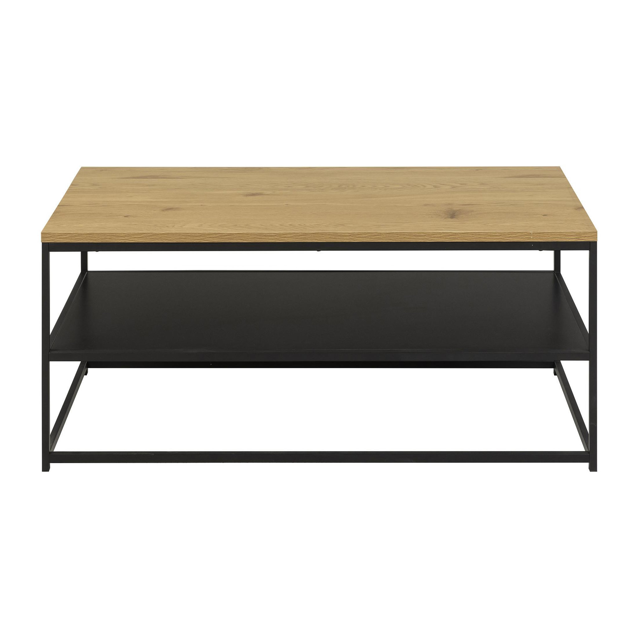 Voir la diapositive 5 : LISA DESIGN Salida - table basse - effet bois et métal noir - 120 cm