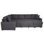 Voir la diapositive 2 : MARKET24 Canapé d'angle panoramique convertible réversible - Tissu Gris - L 313 x P 213 x H 90 cm - HAMILTON - Fabriqué en Ukraine