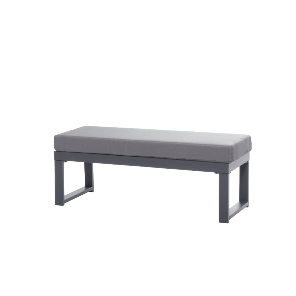 CONCEPT USINE Salon de jardin 6 places gris foncé avec canapé et banc MARBELLA