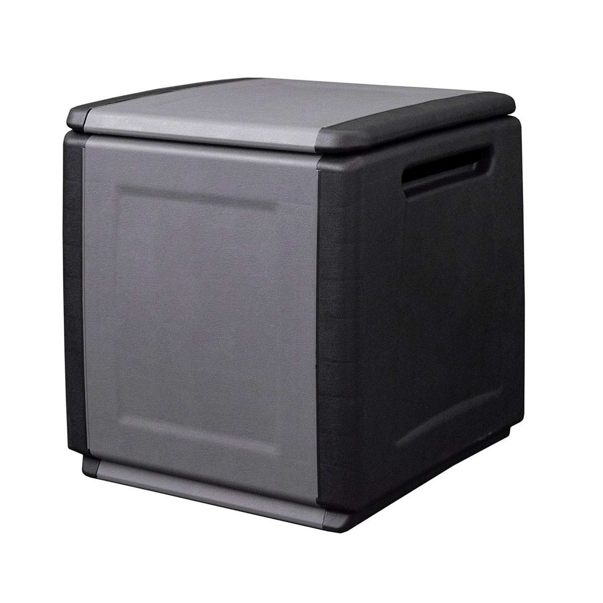INTEC Coffre de rangement 130L Gris/Noir 54 x 53 x H57cm Poignées de transport polypropylène INTEC