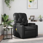 VIDAXL Fauteuil de massage inclinable Noir Similicuir