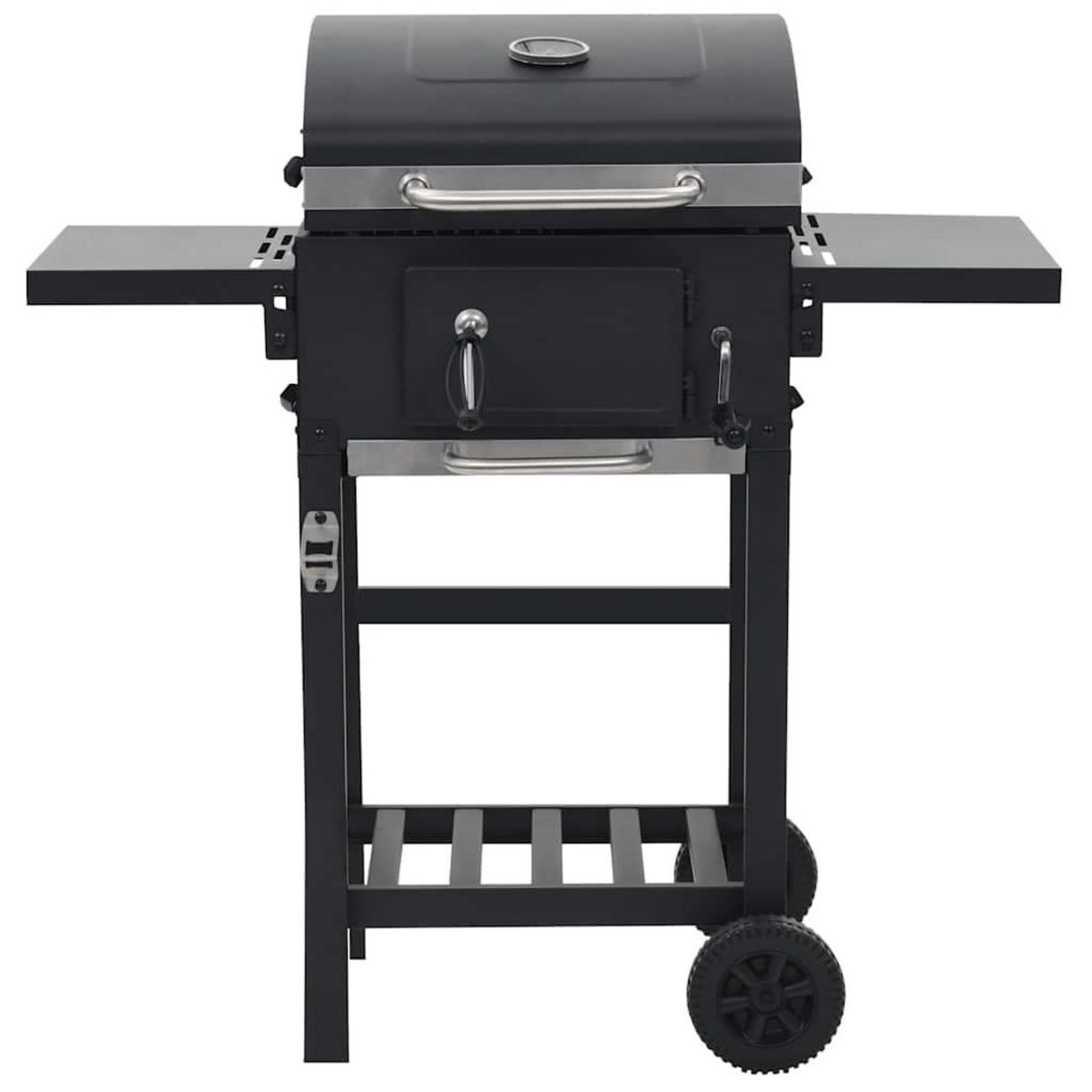 VIDAXL Gril de barbecue au charbon de bois et etagere inferieure Noir
