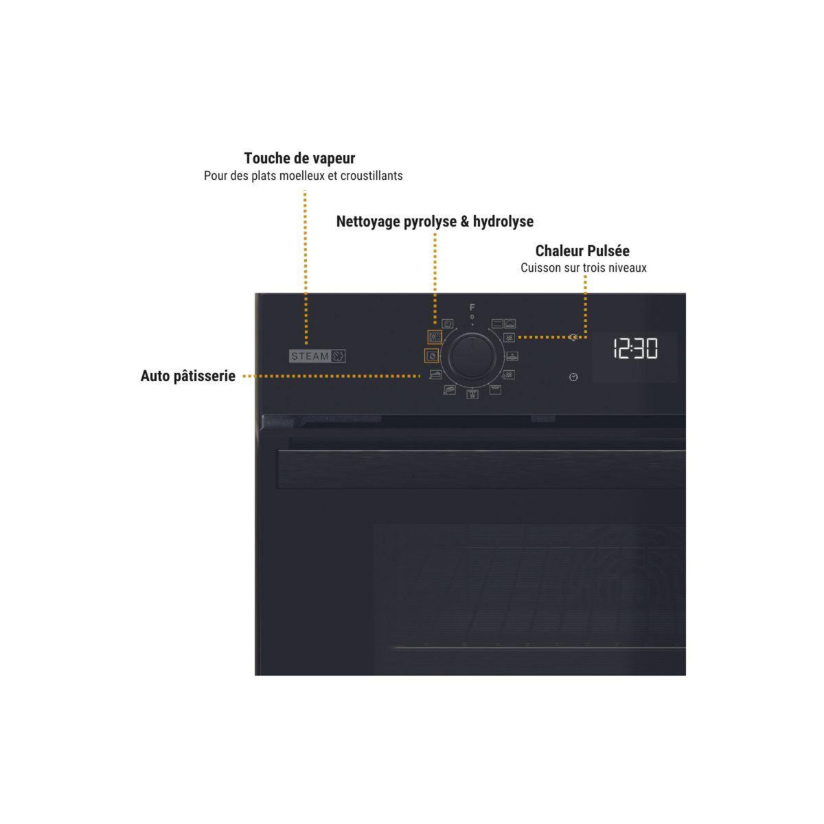 Whirlpool Four encastrable fonction vapeur OMSR58RU1SB Steam+