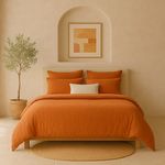 BATON ROUGE Housse de couette 100% gaze de coton lavé. Coloris disponibles : Orange