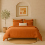 BATON ROUGE Housse de couette 100% gaze de coton lavé. Coloris disponibles : Orange