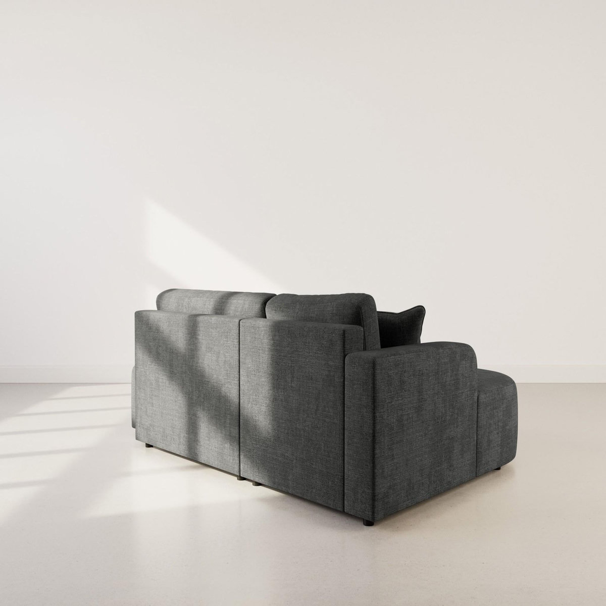 BEST MOBILIER Miro - canapé d'angle gauche 4 places convertible avec coffre en velours texturé