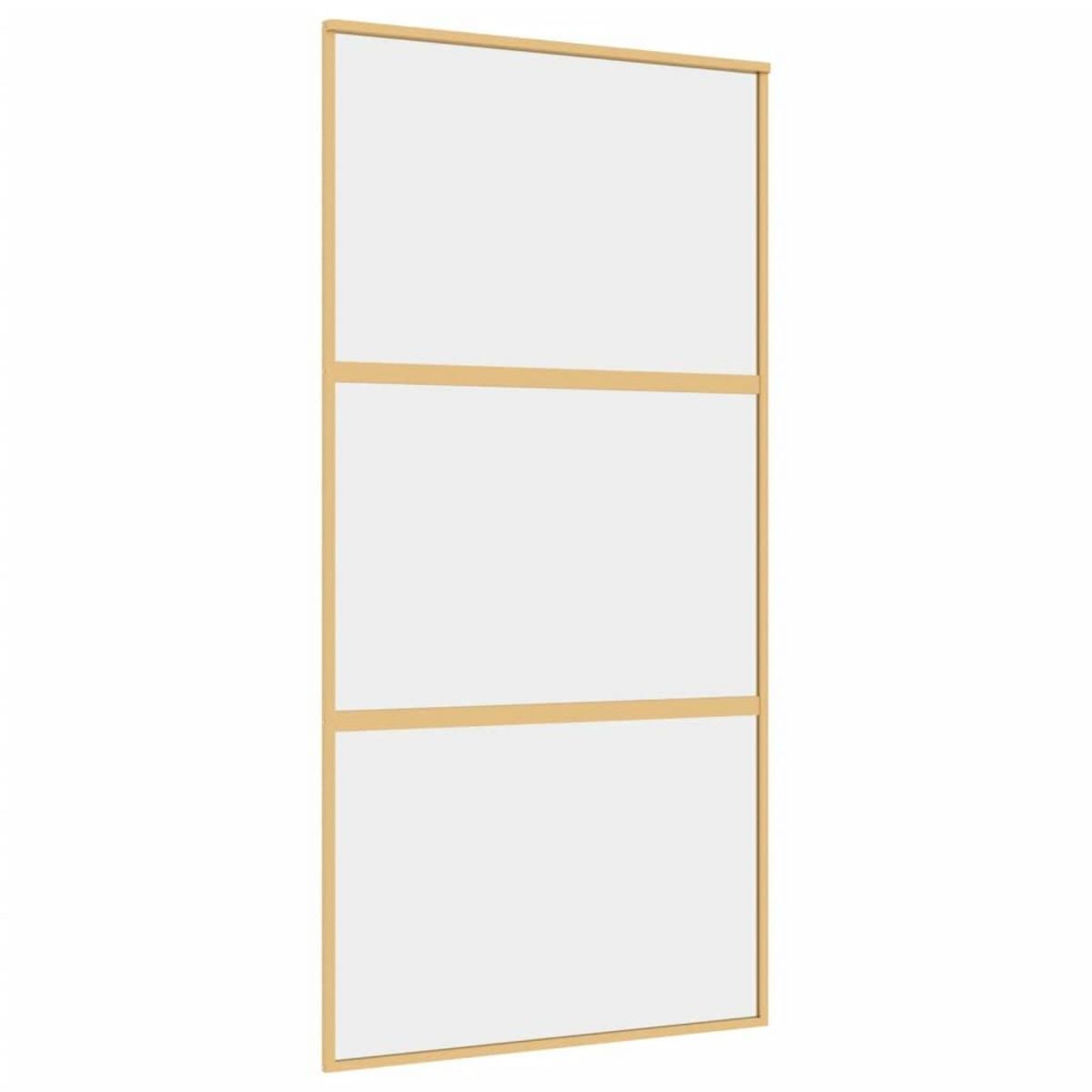 VIDAXL Porte coulissante dore 102,5x205cm verre ESG clair et aluminium