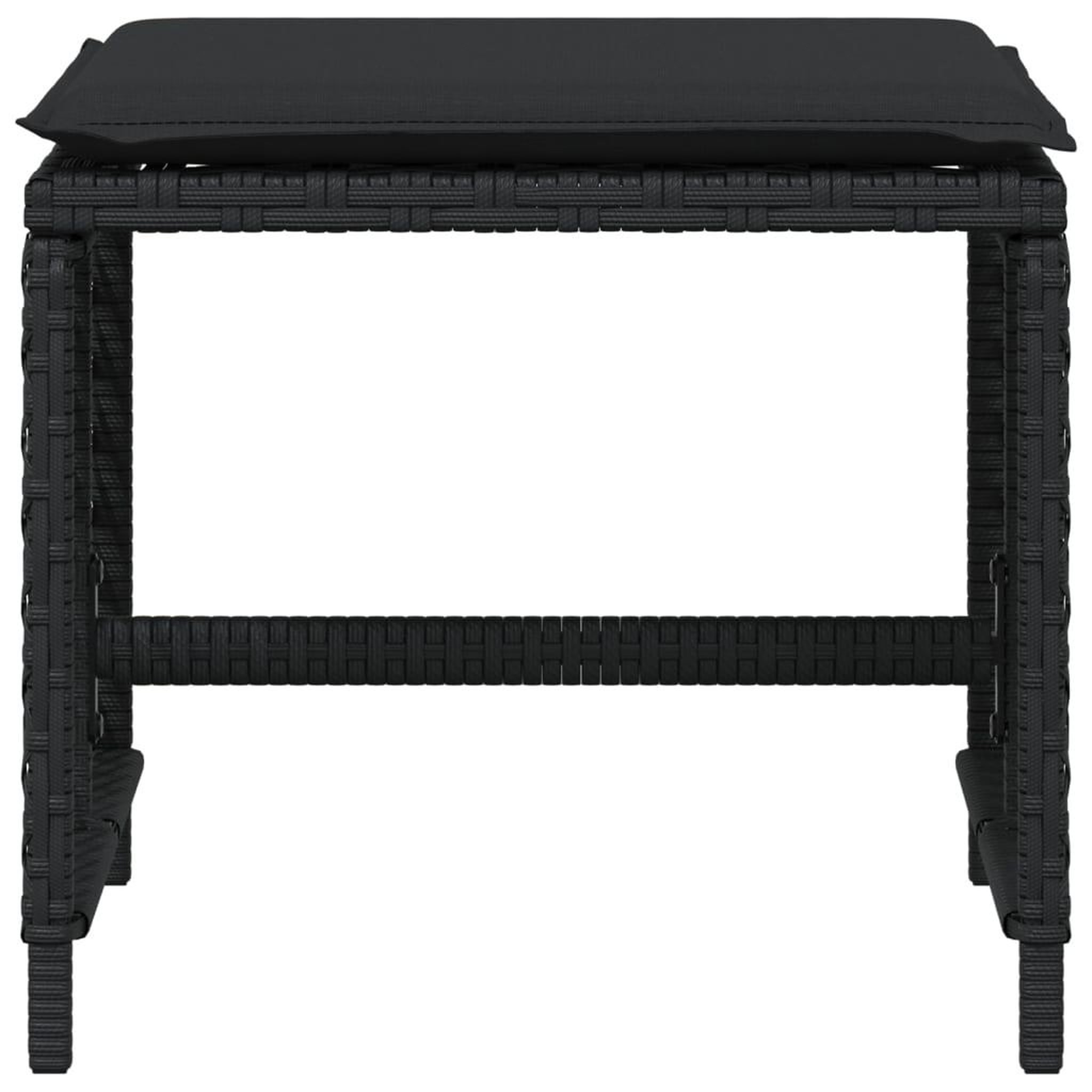 Voir la diapositive 5 : VIDAXL Tabourets de jardin et coussins lot de 4 noir 41x41x36 cm rotin
