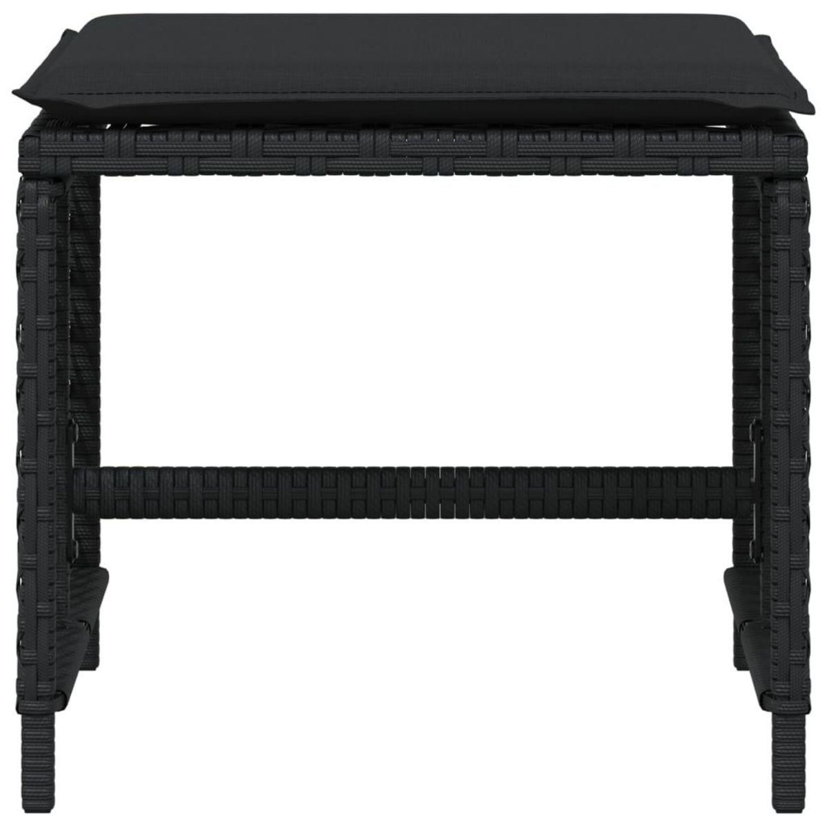 VIDAXL Tabourets de jardin et coussins lot de 4 noir 41x41x36 cm rotin